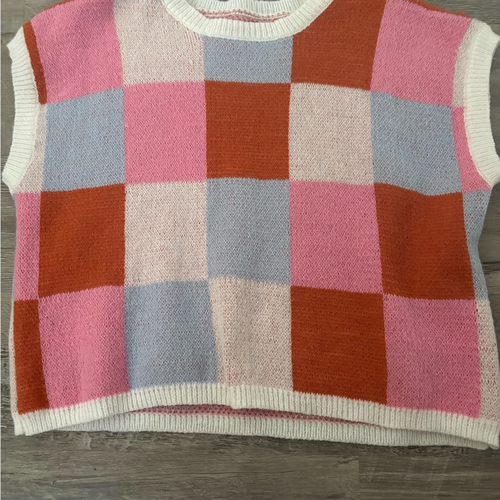 Colorful Checkered Women's Sweater